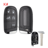 For Chrysler 2/2+1/3/3+1/4+1/5 button flip remote key shell with Key Blade