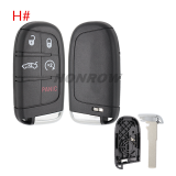 For Chrysler 2/2+1/3/3+1/4+1/5 button flip remote key shell with SIP22 Key Blade without logo