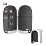 For Chrysler 2/2+1/3/3+1/4+1/5 button remote key shell without logo