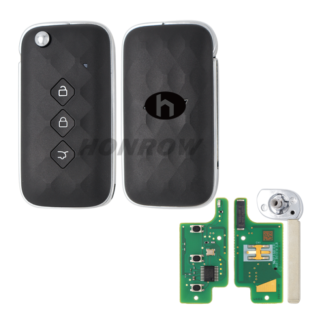 For Chevrolet Aveo 3 button flip remote key with 433Mhz ID47 HITAG3 PCF7961X Chip
