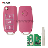 KEYDIY Standare remote key B01-Luxury 3 button remote key for KDX2 KD MAX  to produce any model remote pink color
