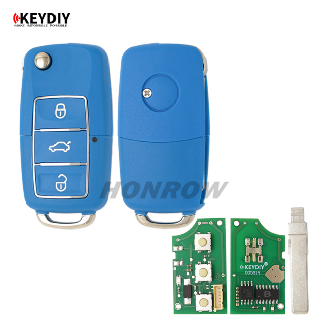 KEYDIY Standare remote key B01-Luxury 3 button remote key for KDX2 KD MAX  to produce any model remote Blue color