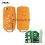 KEYDIY Standare remote key B01-Luxury 3 button remote key for KDX2 KD MAX  to produce any model remote Yellow color