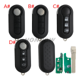 After Market For Fiat STRADA MOBIUNO FIORINO E MAIS 3 button remote key with PCF29A1M 4A chip 433Mhz