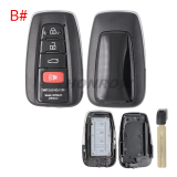 For Toy 3 button remote key blank can put vvdi toyota smart pcb card with logo