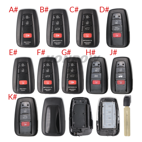 For Toy 3 button remote key blank can put vvdi toyota smart pcb card with logo