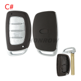 For Hyundai 3 button/4 button/3+1 button remote key Blade without battery clamp