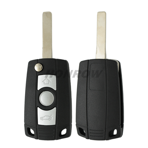 For BM 3 button flip modified remote key blank with HU92 (2 Track) blade