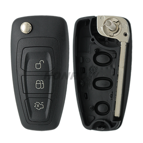 For Ford Focus 3 button flip remote key blank ( Black Color)
