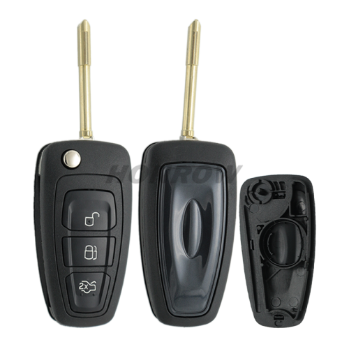 For Ford Mondeo 3 button flip remote key blank ( Black Color)