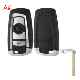 For BMW 7 series 3+1 button  remote key blank with Key Blade