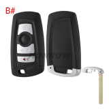 For BMW 7 series 3+1 button  remote key blank with Key Blade
