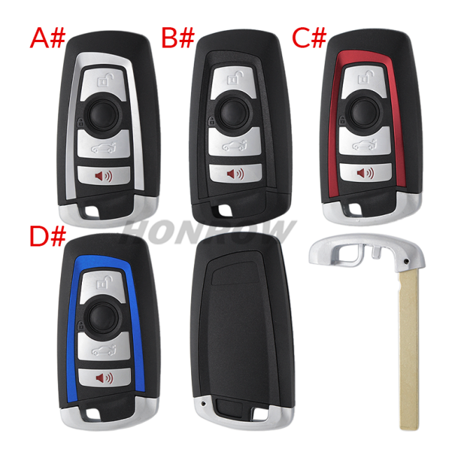 For BMW 7 series 3+1 button  remote key blank with Key Blade