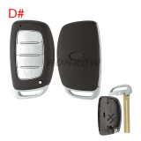 For Hyundai 3 button/4 button/3+1 button remote key Blade without battery clamp