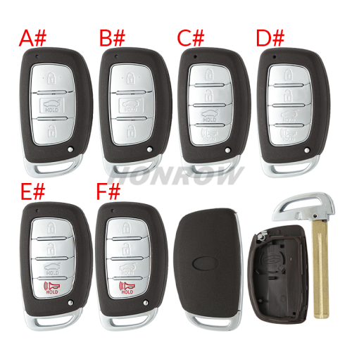 For Hyundai 3 button/4 button/3+1 button remote key Blade without battery clamp