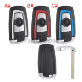 For BMW 5 series 3 button  remote key blank with Key Blade,please choose the key type