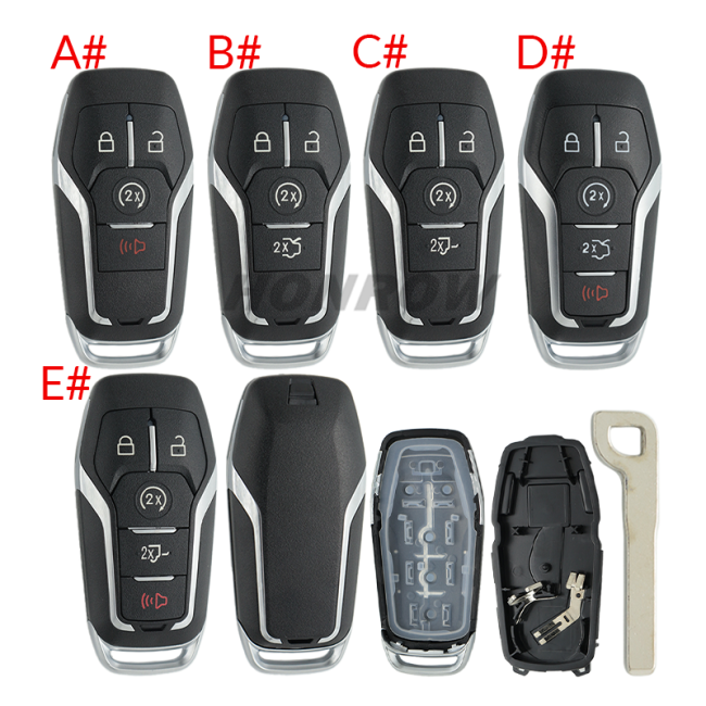 For Ford 3+1/4/4+1 button remote key shell with Hu101 blade