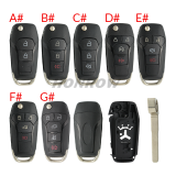 For Ford 2/2+1/3/3+1/4+1 button remote key shell