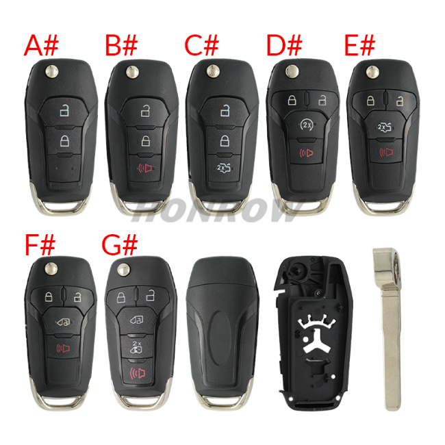 For Ford 2/2+1/3/3+1/4+1 button remote key shell