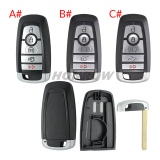 For Ford 5 button remote key shell with blade,please choose the key type