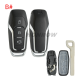 For Ford  3 button remote key shell with Hu101 blade