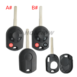 For Ford 2+1/3+1 button remote key blank(3 parts)