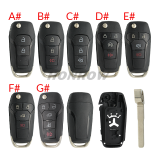 For Ford 2/2+1/3/3+1/4+1 button remote key shell, please choose the key type