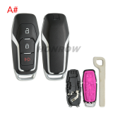 For Ford  3 button remote key shell with Hu101 blade