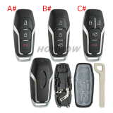 For Ford 3 button remote key shell with Hu101 blade