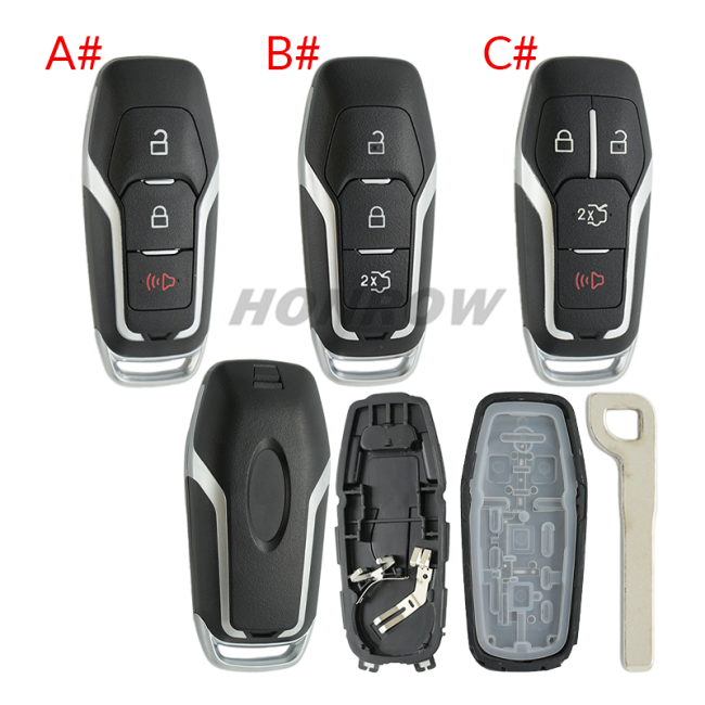 For Ford 3 button remote key shell with Hu101 blade