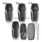 For Ford  3 button remote key shell with Hu101 blade