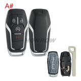 For Ford 3+1/4/4+1 button remote key shell with Hu101 blade