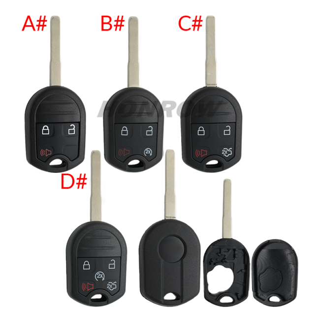 For Ford 3/4/5 button remote key blank