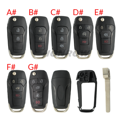 For Ford 2/2+1/3/3+1/4+1 button remote key shell ,the battery clamp on pcb board