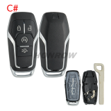 For Ford 3+1/4/4+1 button remote key shell with Hu101 blade
