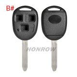 For High quality Toyota 3 button remote key blank with TOY43 blade