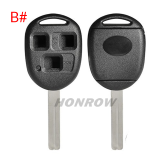 For High quality GTL Toyota 2/3 button remote key blank with TOY48 blade
