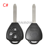 For high quality GTL Toyota 2/2+1/3/3+1 button remote key blank with TOY43 blade enhanced version