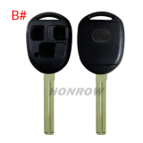 For High quality GTL Toyota 2/3 button remote key blank with TOY40 blade