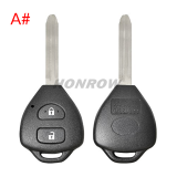 For high quality GTL Toyota 2/2+1/3/3+1 button remote key blank with TOY43 blade enhanced version
