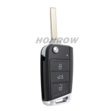 For VW 3 button remote key shell with  HU162T Blade