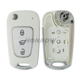 For Hyundai  3 button flip remote key blank with Toy40 Blade  White color