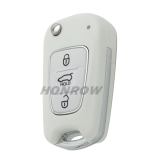 For Hyundai  3 button flip remote key blank with Toy40 Blade  White color