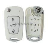 For Hyundai I30 IX35  3 button flip remote key blank with Toy40 Blade  White color