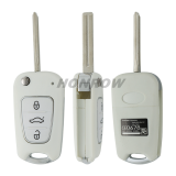 For Hyundai I30 IX35  3 button flip remote key blank with Toy40 Blade  White color