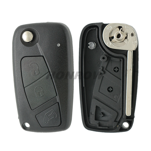 For Fiat 3 button flip remote key blank (Black Color)