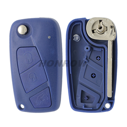 For Fi 3 button flip remote key blank (Blue Color)
