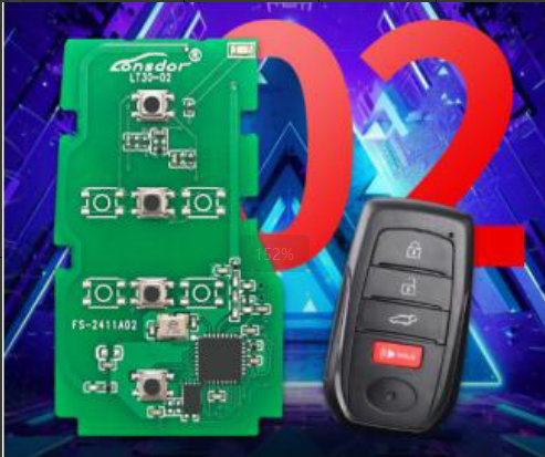 LT30-02 BOARD NUMBER 2561 0110 1320 2550 2000 THE L ATEST TOYOTA 4A SMART KEY SOLUTION SUPPORT FREQUENCY 31 2 09/314.35 SUPPORTED MODELS Camry(2024-) Sienna(2024-) Corolla(2022-) Corolla Cross(2022-) Levin (2022-) SUPPORT PROGRAM No limits for Programmer