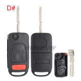 For Benz 2/2+1/3/3+1 Button Flip Remote Key Blank with 4 track blade,please choose the key type. (No Logo)