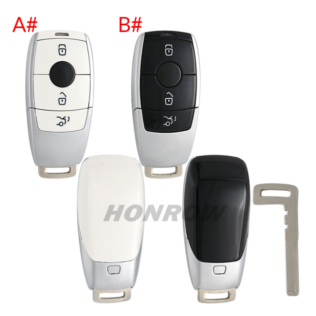 For Benz 3 Button Remote Car Key Shell Case Housing for Mercedes Benz E Class E200 E260 E300 E320 W213 2017 2018 2019 C200L E300L S320 GLC White/black color